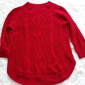 Knit 3/4 sleeve sweater with pockets